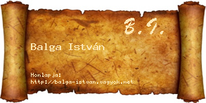 Balga István névjegykártya